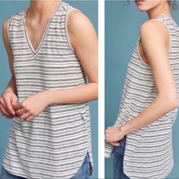 Anthropologie Tops - ANTHROPOLOGIE t.la Striped Side Slit Tunic Tank